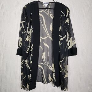VINTAGE DANA KAY Sheer Longline Open Front Kimono 22W